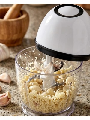 Ucuz Tekno Şarjlı Mini Mutfak Doğrayıcı 450 ml Sebze Sarımsak Soğan Doğrayıcı