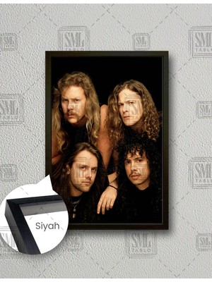 SML Tablo Efsane Grup Metallica Metalika Rock Müzik Sanat Dikey Çerçeveli Kanvas Tablo