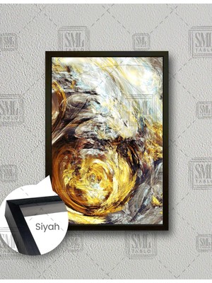 SML Tablo Mermer Görünümlü Dekoratif Iç Içe Girmiş Renkler Abstract Modern Sanat Dikey Çerçeveli Kanvas Tablo