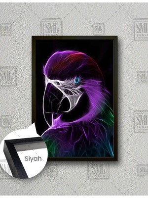 SML Tablo Dijital Sana Papağan Art Abstract Hayvan Dekor Dikey Çerçeveli Kanvas Tablo