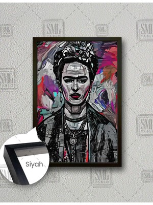 SML Tablo Frida Feminizim Kadınlar Günü Kadın Gücü Soyut Dijital Modern Sanat Dikey Çerçeveli Kanvas Tablo