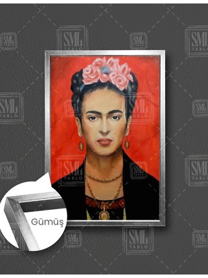 SML Tablo Frida Feminizim Kadınlar Günü Kadın Gücü Soyut Dikey Çerçeveli Kanvas Tablo