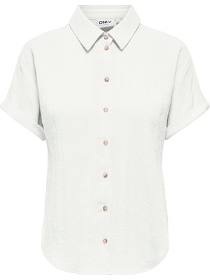 Only Onlıta S/s Lınen Look Shırt Tlr Kadın Beyaz Gömlek - 15371917