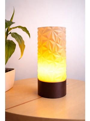 Wooden Touch Kora Dekoratif Masa Lambası Ceviz Taban