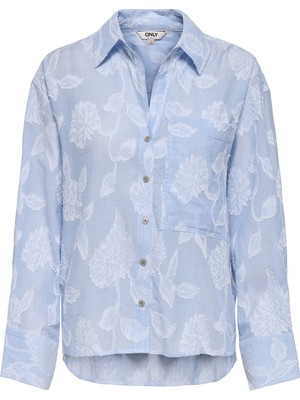 Only Onlastana Ls Shırt Wvn Ex Kadın Blue Gömlek - 15380458