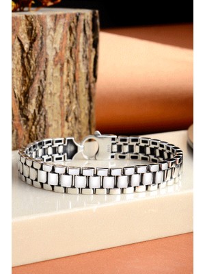 Innuendo Jewelry 925 Ayar Gümüş Kalın Zincir Erkek Bileklik