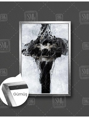 SML Tablo Kurukafa Soyut Art Dekor The Skull Dikey Çerçeveli Kanvas Tablo