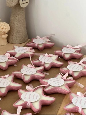 Çağıl Candles 10 Adet Kişiye Özel Yıldız Mum Hediyelik – Nişan Nikah Baby Shower Hediyesi – Kokulu Dekoratif Mum
