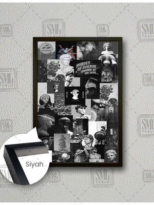 SML Tablo Kolaj Heykel Modern Sanat City Şehir Dekoratif Dikey Çerçeveli Kanvas Tablo