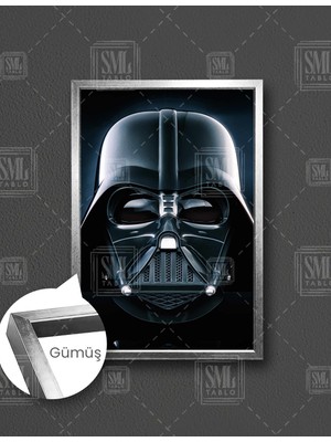 SML Tablo Dart Vader Star Wars Yıldız Savaşları Nostalji Film Dekor Dikey Çerçeveli Kanvas Tablo