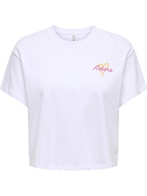 Only Onlannbel S/s Boxy Crop Tee Jrs Kadın Beyaz T-Shirt - 15348981