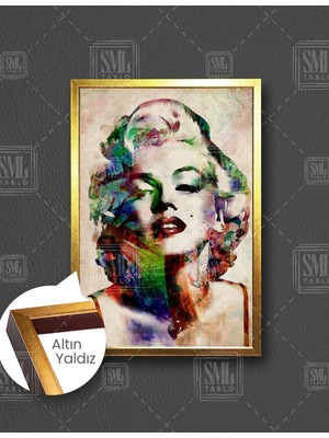 SML Tablo Marliyn Monroe Art Soyut Woman Kadın Art Güzellik Dikey Çerçeveli Kanvas Tablo