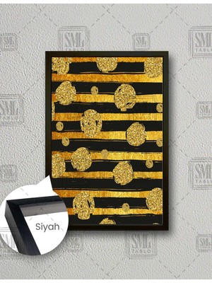 SML Tablo Modern Gold Dekoratif Altın Görünümlü Dikey Çerçeveli Kanvas Tablo