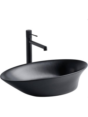 Lena - Tezgah Üstü Porselen Lavabo Siyah Outlet - EH-4610MS-