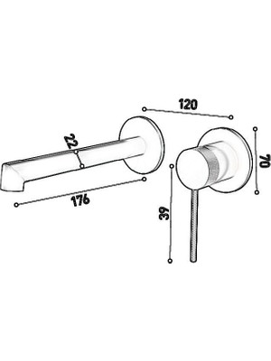 Fontana - Ankastre Lavabo Bataryası Mat Siyah Iç Takım Dahil Outlet - FJ-A2005-