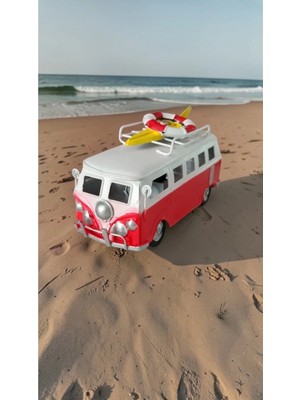 Famemus Accessory Nostajik Metal Minibüs Biblo Araba Tekerlek Hareket Etmez Boyut:15 Hediyelik Ürün