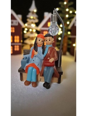 Famemus Accessory Çok Şık Hediyelik Oturan Çift Biblo Süs 17*14 cm Boyut