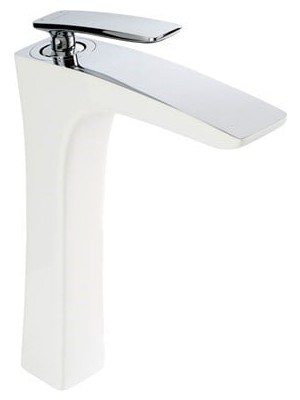 Fontana - Yüksek Tip Lavabo Bataryası Krom, Beyaz Outlet - FG-1524-