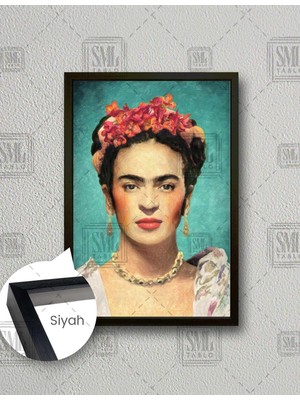 SML Tablo Frida Kahlo Feminizm Kadınlar Günü Kadın Hakları Dikey Çerçeveli Kanvas Tablo