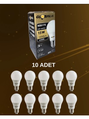 Kendal Elektrik Global KES172 LED Ampul 15W Beyaz Işık - 10’lu Paket