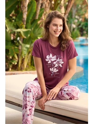 Lodos Store Aydoğan Kadın Flexible Esnek Kısa Kollu Viskon Pijama Takımı