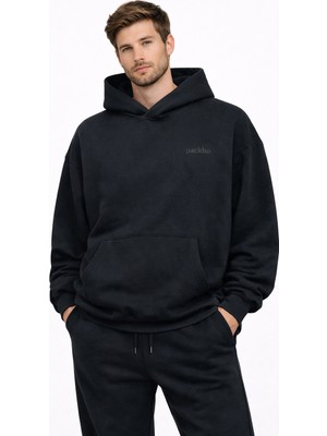 Packho Unisex Oversize Üç Iplik Şardonlu Kışlık Hoodie Eşofman Takımı – Kapüşonlu Sweatshirt & Pantolon