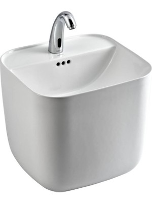 Lena - Tezgah Üstü Monoblok Lavabo Kare Yarım Outlet - E-251-