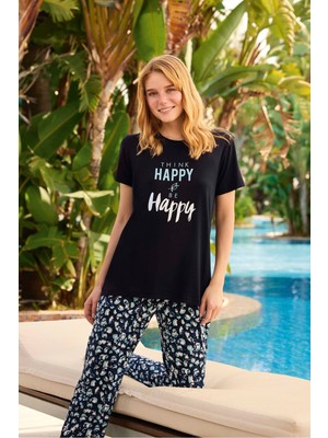 Lodos Store Aydoğan Kadın Flexible Esnek Kısa Kollu Viskon Pijama Takımı