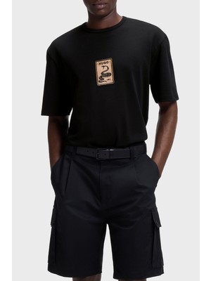 Hugo Pamuklu Relaxed Fit Baskılı Bisiklet Yaka T Shirt Erkek T Shirt 50558407 001