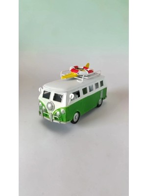 Famemus Accessory Nostajik Metal Minibüs Biblo Araba Tekerlek Hareket Etmez Boyut:15 Hediyelik Ürün