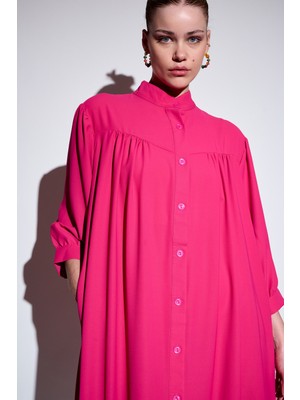 HANIQA Fırfır Detaylı Düğmeli Elbıse