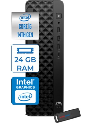 Hp Prodesk 2 Sff G1I Intel Core I5 14400 24GB Ddr5 256GB SSD Windows 11 Pro Intel® UHD Graphics 730 Masaüstü Bilgisayar B6YA9ETP06 + Zetta Flash Bellek