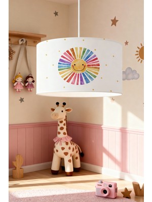 PremiumPort Renkli Çember Desenli Çocuk Odası Avizesi, Şık ve Neşeli Aydınlatma