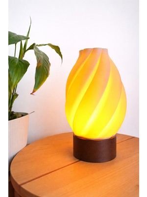 Wooden Touch Flamea Dekoratif Masa Lambası Ceviz Taban