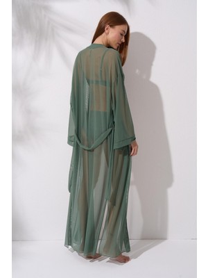 Pierre Cardin Kimonolu Belden Bağlamalı Tüm Vücudu Saran Kaftan Pareo