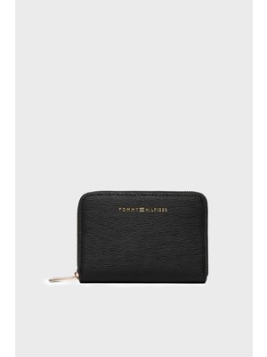 Tommy Hilfiger Logolu Fermuarlı Cüzdan Bayan Cüzdan AW0AW18487 Bds