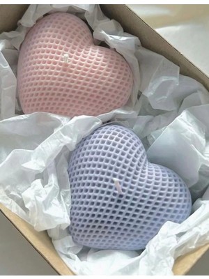Çağıl Candles Kalp Petek Mum Seti | 2 Adet El Yapımı Dekoratif Mum | Sevgililer Günü |romantik Hediye