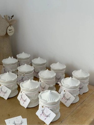 10 Adet Kişiye Özel Kapaklı Atlıkarınca – Nişan Nikah Söz Bebek Mevlüt Hediyesi Dekoratif Mum