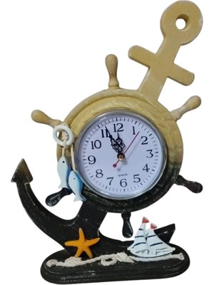 Famemus Accessory Yelken Marin Dekor Saat Biblo Hediyelik Ürün Boyut: 3cm