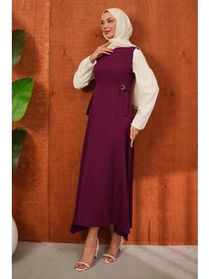 İmaj Butik Mürdüm Kendinden Kemerli Dabıl Jile