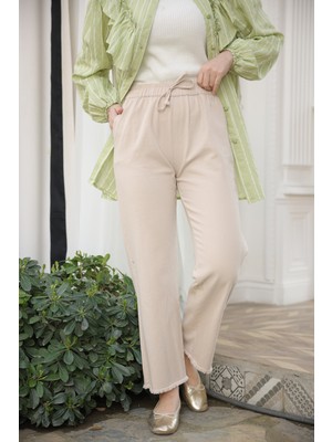 İmaj Butik Taş Bel Lastikli Gabardin Pantolon