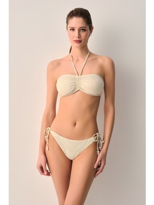 Suwen Pearl Boyundan Bağlamalı Straplez Bikini Üst