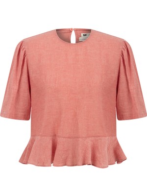 Mudo Şile Bezi - Bisiklet Yaka Kısa Kollu Bluz