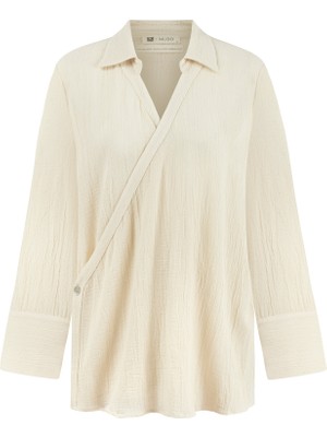 Mudo Şile Bezi - Kruvaze Relax Fıt Gömlek