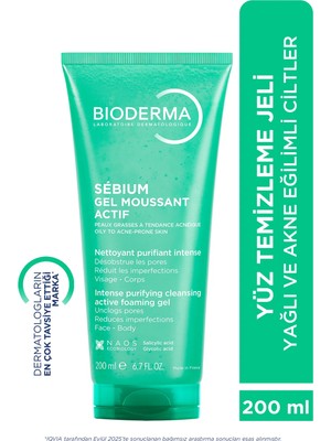 Bioderma Sebium Foaming Gel Active Salisilik Asit İçeren Arındırıcı Temizleme Jeli 200 ML