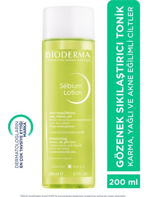Bioderma Sebium Lotion Salisilik asit içeren Gözenek Sıkılaştırıcı Siyah Nokta Karşıtı Arındırıcı Tonik 200 ml