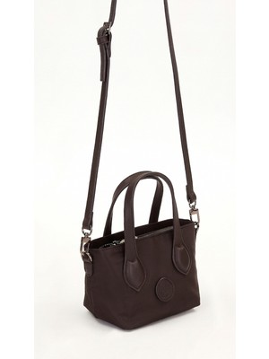 Lale Butik Levidor Saten Kumaş Spor Casual Küçük Boy Çanta 930506 Kahverengi