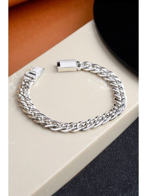 İnnuendo Jewelry 925 Ayar Gümüş Kalın Halka Zincir Erkek Bileklik