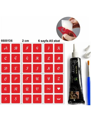 Airbrush Tattoo Hint Kınası ve Şablonla Geçici Dövme Yapma Seti Set 1