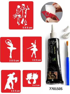 Airbrush Tattoo Hint Kınası ve Şablonla Geçici Dövme Yapma Seti Set 8